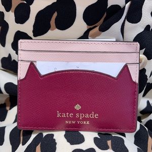 Kate Spade meow cat small slim cardholder